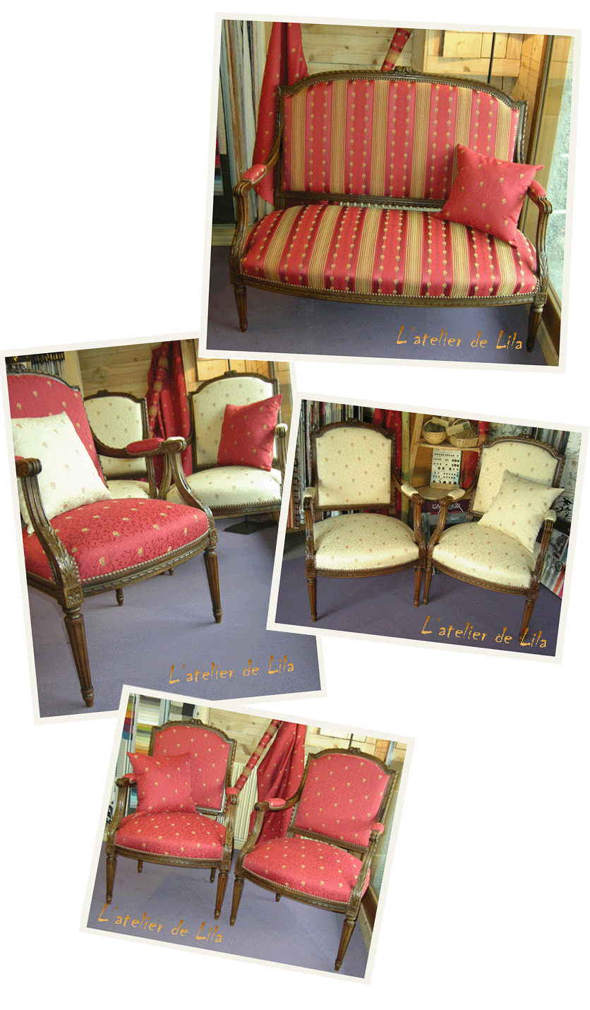 salon louis XVI-assises en crin-tissu ancolie de chez casal