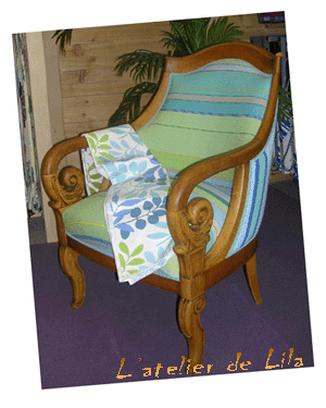 fauteuil style restauration-tissu des toiles du soleil